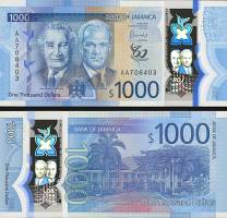 *1000 Dolárov Jamajka 2022, polymer P99 UNC polymer - Kliknutím na obrázok zatvorte -